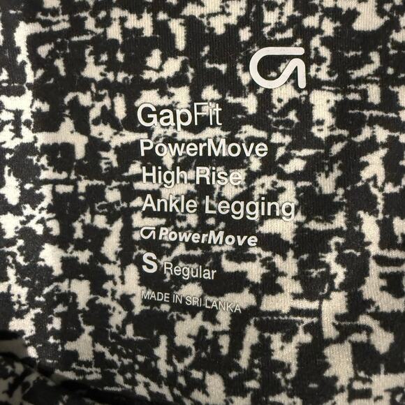 Women's Gap Fit Power Move High Rise Ankle Legging Black White Small Athletic - Picture 3 of 8